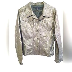 Reba Metallic Look Jacket M fits more like Small